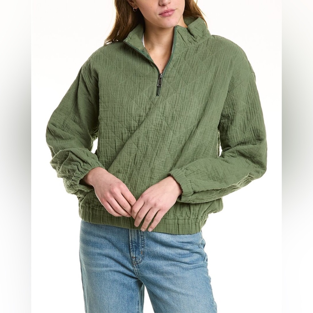 Madewell Quarter Zip Quilted Pullover